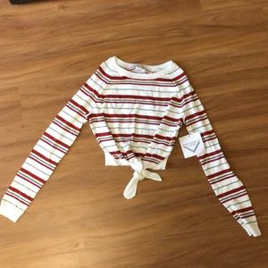 Long sleeve striped Crop top